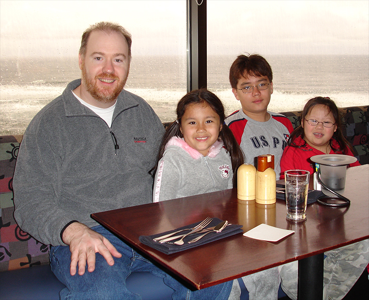 Robert Stanek and his family on the coast