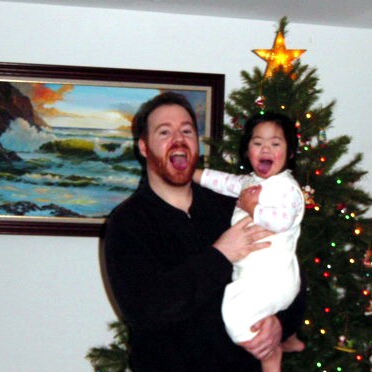 Robert Stanek and his daughter being silly