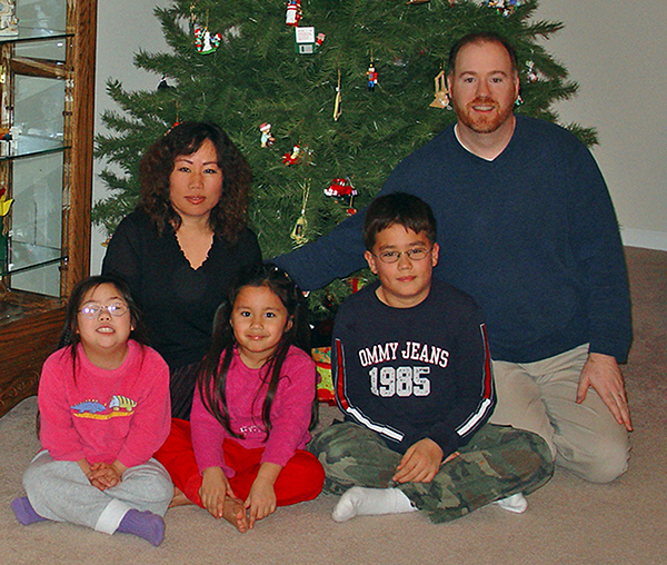 Robert Stanek and his family at Christmas